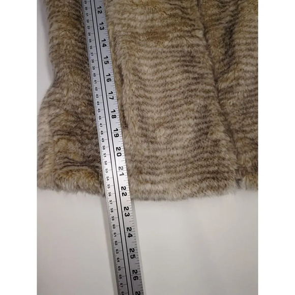 Keren Hart Faux Fur Leather Reversible Vest with Pockets Animal Print Size Small - Picture 10 of 16